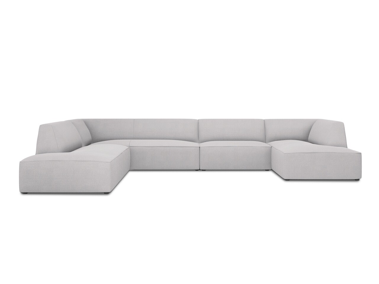 Coltar panoramic stanga 7 locuri, Ruby, Micadoni Home, BL, 366x273x69 cm, poliester, gri deschis - imagine 7